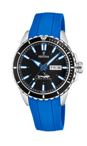 【中古】【未使用・未開封品】Festina メンズ 通年ダイバーコレクション クォーツウォッチ, ブルー, One Size, ブレスレット|AJIMURA-SHOP