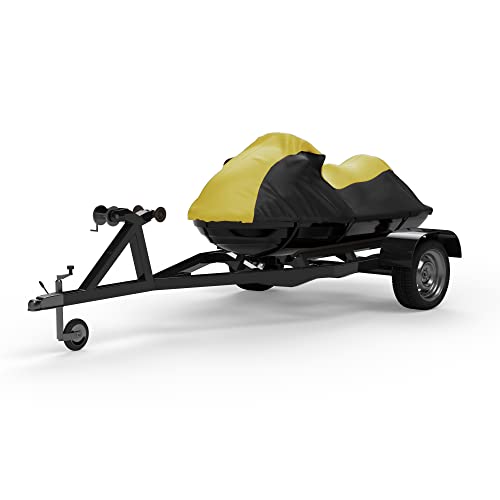 【中古】【未使用・未開封品】全天候型ジェットスキーカバー SEA DOO RXT-X aS 260 2012-2016 - イエロー/ブラックカラー - 全天候型 - トレーラーストラップと収納バッグ付き