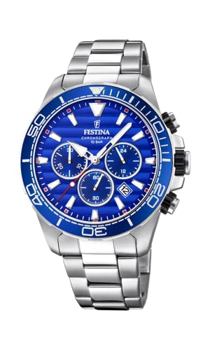 【中古】【未当て嵌める・未開封品】メンズウオッチ Festina F20361/2 クロノグラフ 石英 逢い引き AM/PM スチール写真と青碧 ステンレススチールストラップ