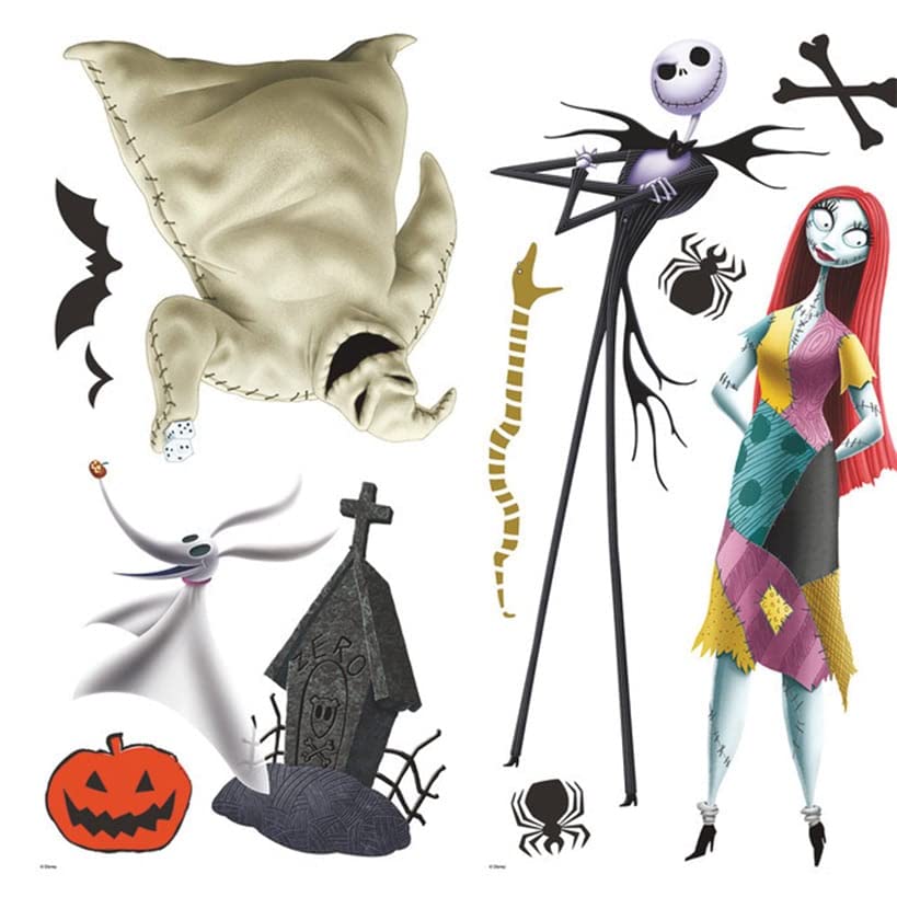 【中古】【未当て嵌める・未開封品】RoomMates The Nightmare Before Christmas 剥がして貼るウォールデカール 黒いこと オレンジ色 赤いこと 白いこと パープル RMK3766SCS