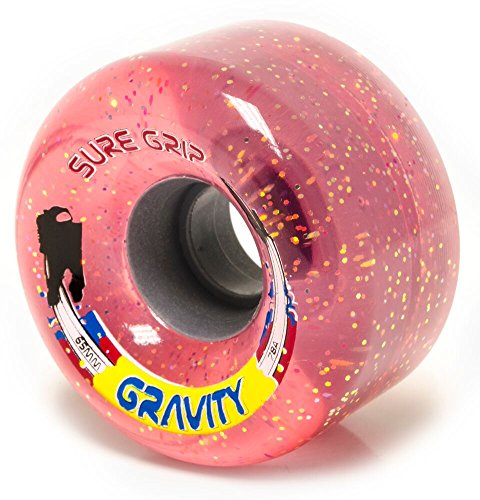 【中古】【未当て嵌める・未開封品】Sure-Grip グラビティグリッターローラースケートホイール サクラ色