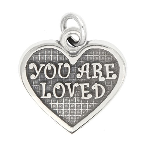 【中古】【未使用・未開封品】スターリングシルバーいぶし仕上げYou Are Lovedハートチャーム???withオプション