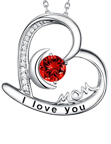 【中古】【未使用・未開封品】母の日のギフト 妻 母 I Love You Mom ネックレス 925スターリングシルバーペンダント 5月6月の誕生石 エメラルドパールネックレス 女性用 誕生