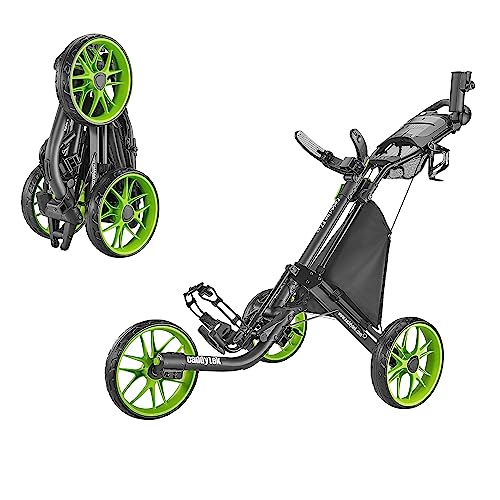【中古】【未当て嵌める・未開封品】caddytek CaddyLite EZ変わり種8 3ホイールゴルフプッシュカート 折りたたみ式 軽さうしろ押し手押し車 フットブレーキ付き添い人 飾り気の無い開閉 菩提樹 一