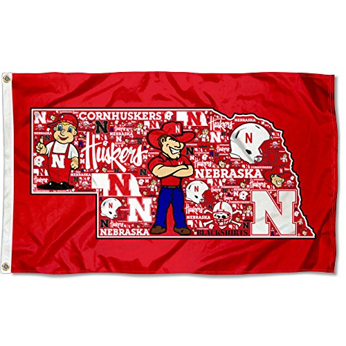 【中古】【未使用・未開封品】CollegeフラグとバナーCo。Nebraska Cornhuskersモザイクロゴフラグ