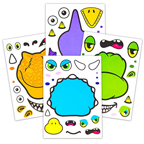 【中古】【未使用・未開封品】恐竜を作るステッカー 子供用 24枚 - 恐竜をテーマにした誕生日パーティーの記念品 - 3歳以上の子供のための楽しいクラフトプロジェクト - お子