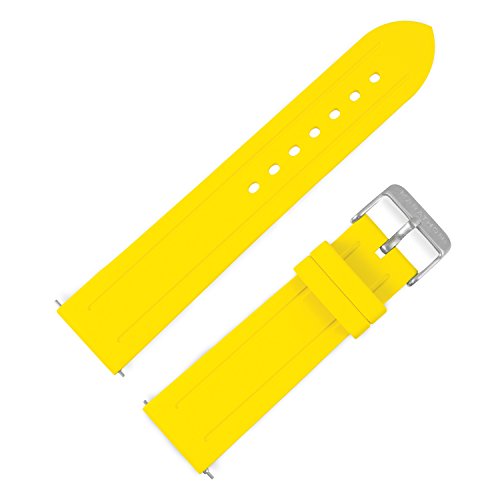 【中古】【未当て嵌める・未開封品】マラソン ラバーダイバーウォッチストラップ イタリア製 22粍 黄色