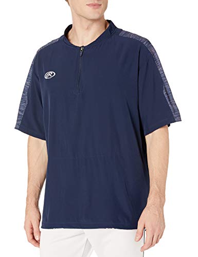 【中古】【未当て嵌める・未開封品】(Small, Navy) - Rawlings Mens Short Sleeve Launch Cage Jacket