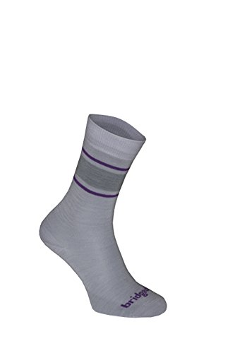 【中古】【未使用・未開封品】BridgedaleウィメンズトレイルスポーツライトウェイトT2メリノクールコンフォート - アンクルソックス、Ltグレイ/パープル、スモール|AJIMURA-SHOP