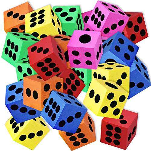 【中古】【未使用・未開封品】ArtCreativity Coloured Foam Dice (Pack of 24) 1.5" Big Six Assorted Colours Fun Playing Games Great Gift for Kids｜AJIMURA-SHOP