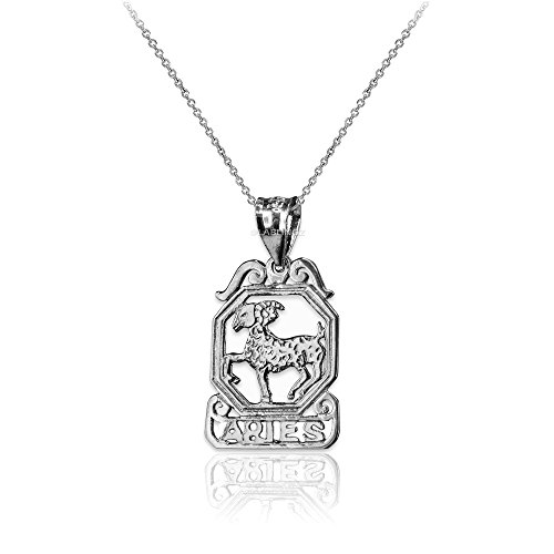 【中古】【未使用・未開封品】La BlingzスターリングシルバーオープンデザインAries Zodiac Signチャームネックレス シルバー|AJIMURA-SHOP