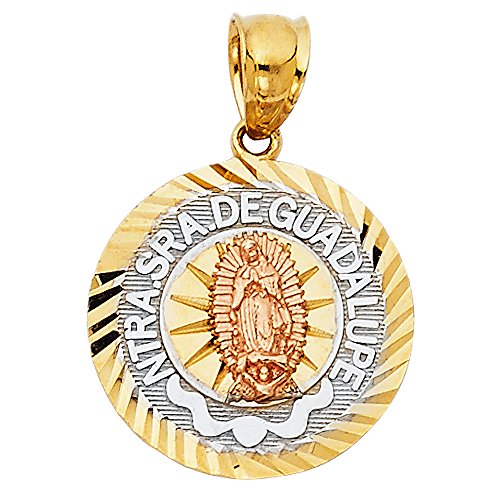 【中古】【未当てはめる・未開封品】14?K 3色ゴールド惹き付ける万Our Lady of Guadalupe惹き付けるシャンデリヤ( 17?粍 X 17?粍
