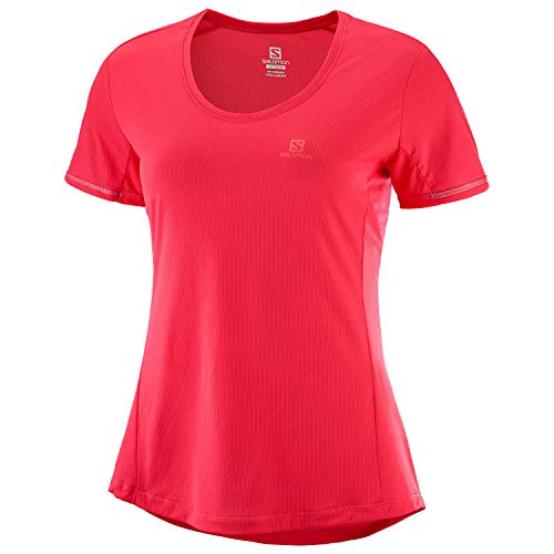 【中古】【未当て嵌める・未開封品】[サロモン] プルオーバー AGILE SHORT SLEEVE TEE WOMEN (アジャイル 遊撃手捩り お茶) レディース Hibiscus M