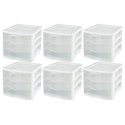 【中古】【未使用・未開封品】Sterilite ワイドポータブルカウンタートップ 引き出し3つ デスクトップストレージユニット (6個パック)|AJIMURA-SHOP