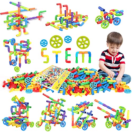 【中古】【未使用・未開封品】250ピース STEMビルディングブロック パイプチューブ感覚おもちゃ クリエイティブチューブロック構造セット 車輪付き 収納ボックス付き 就学前教 17,310円