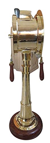 【中古】【未使用・未開封品】NAUTICALMART出荷Engine Telegraph 36 " Collectible With Wooden Base Functionalリング|AJIMURA-SHOP