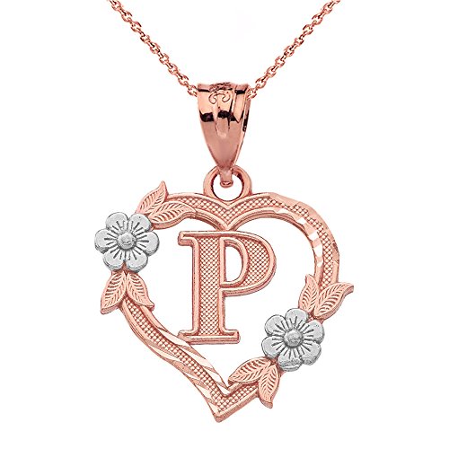 【中古】【未使用・未開封品】calirosejewelry 14?Kツートンカラーレディースローズとホワイトでの初期ハートペンダントゴールド|AJIMURA-SHOP