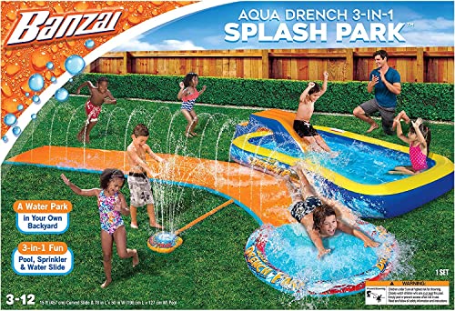 【中古】【未使用・未開封品】Banzai スプラッシュパークウォーター スライズバックヤード インフレータブル スイミングプール屋外