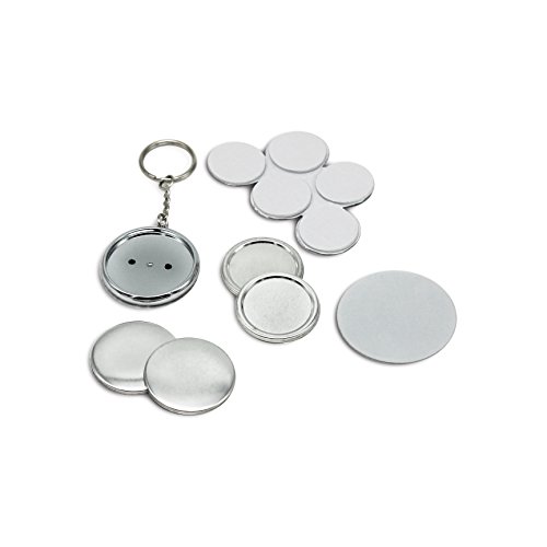 【中古】【未当て嵌める・未開封品】chibuttonsダブルサイドプラスチックキーチェーンラウンド37?粍 (100sets) メトリックシステム 37粍 しろがね色