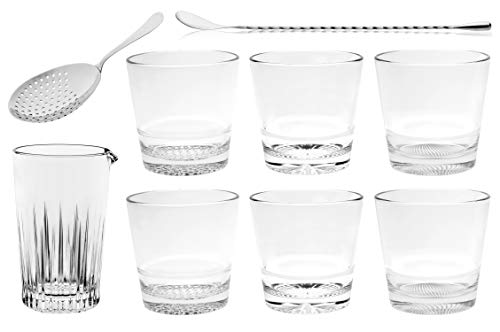 【中古】【未使用・未開封品】Barski???European???ガラス???Mixology 9?pcセット???Includes 18.5オンスミキシングカップ???6ダブルOld Fashioned Glasses 1