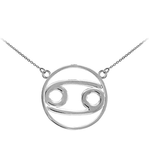 【中古】【未使用・未開封品】La Blingz 14?KポリッシュホワイトゴールドCancer Zodiac Signネックレス ホワイト