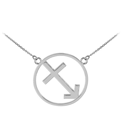 【中古】【未使用・未開封品】La Blingz 14?KポリッシュホワイトゴールドSagittarius Zodiac Signネックレス ホワイト