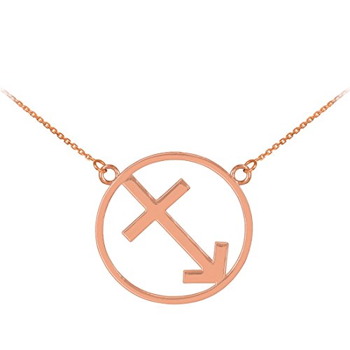 【中古】【未当て嵌める・未開封品】La Blingz 14?K Polishedさくら色ゴールドSagittarius Zodiac Sign首飾り