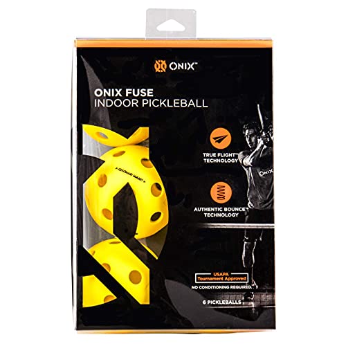 【中古】【未使用・未開封品】Escalade Onix Fuse Indoor Pickleballs, Yellow (pack of 6)
