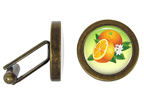 【中古】【未当て嵌める・未開封品】Oakmont カフリンクス オレンジ色 カフスリンク オレンジフルーツカフリンクス (角度付き添い人～版)