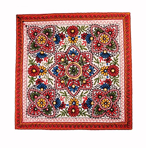 【中古】【未使用・未開封品】Purpledipコットンタペストリー' Valleyの花' :ヴィンテージ刺繍テーブルカバーまたは壁吊り( 11361?)