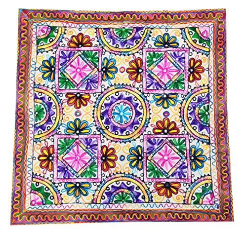 【中古】【未使用・未開封品】Purpledipコットンタペストリー' Tropical Garden ' :ヴィンテージ刺繍テーブルカバーまたは壁Hanging ( 11362?)｜AJIMURA-SHOP
