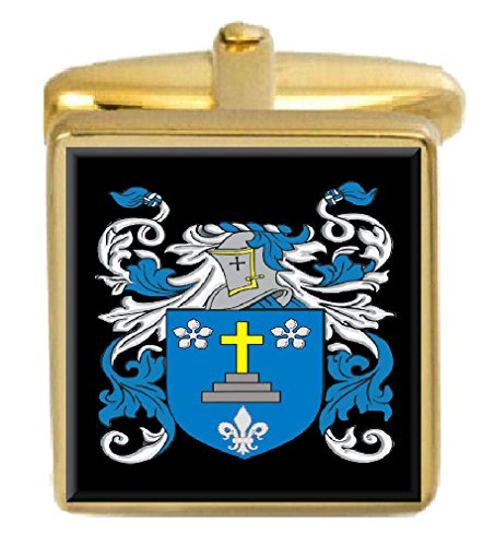 【中古】【未使用・未開封品】(セレクトギフト) Select Gifts Hurne アイルランド家紋 名字紋章 ゴールドカフスボタン 刻印ボックス