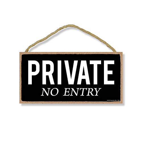 【中古】【未当てはめる・未開封品】Private No Entry - 5 x 10in 吊り下げプライベートエントランスサイン かざり付ける ウォール美術 かざり付ける木製名書き 介護ホーム飾り付け