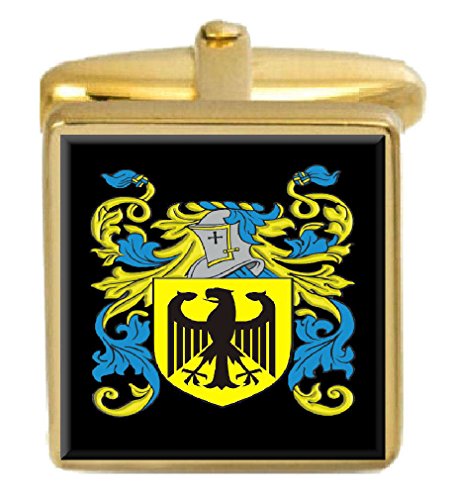 【中古】【未使用・未開封品】ランドラム スコットランド ファミリー クレスト 姓紋章 ゴールドカフリンクス 刻印ボックス
