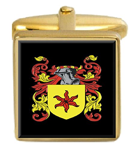 【中古】【未使用・未開封品】Select Gifts Air England Family Crest Surname Coat Of Arms ゴールドカフリンクス 刻印ボックス