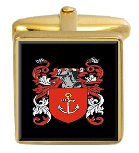 【中古】【未使用・未開封品】Select Gifts オッドイングランド ファミリー クレスト 姓紋章 ゴールドカフリンクス 刻印ボックス