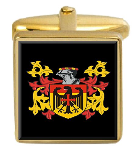 【中古】【未使用・未開封品】Select Gifts Goodale イングランド ファミリー クレスト 姓紋章 ゴールドカフリンクス 刻印ボックス|AJIMURA-SHOP