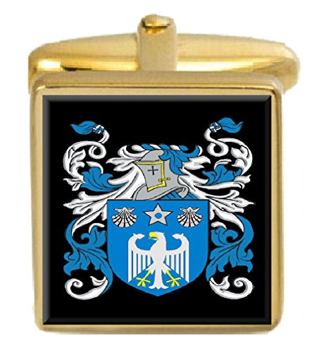 【中古】【未使用・未開封品】Select Gifts Mcguire Ireland Family Crest Surname Coat Of Arms ゴールドカフリンクス 刻印ボックス