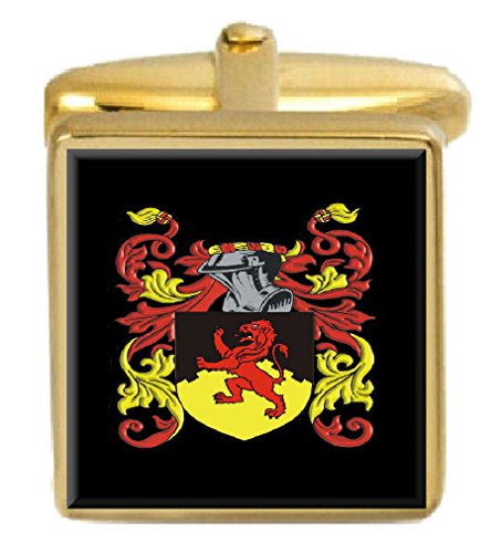 【中古】【未当て嵌める・未開封品】Select Gifts Ayres England Family Crest 姓記号 ゴールドカフリンクス 目じるしボックス席