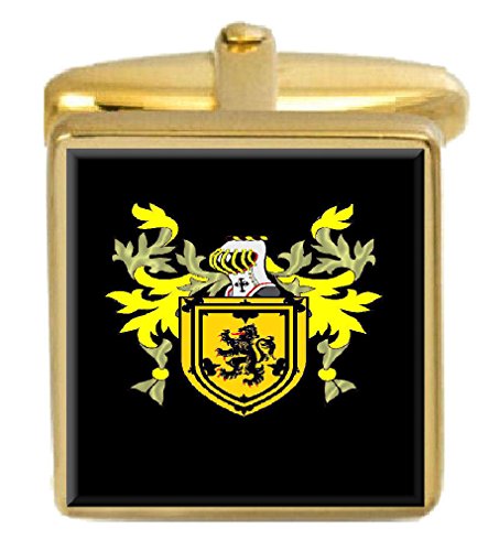 【中古】【未当て嵌める・未開封品】(選りわける差し上げ物) Select Gifts ブキャナン スコットランド 家紋 苗字紋 記号 ゴールドカフスリンク 目じるしボックス席
