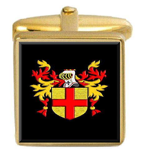 【中古】【未当て嵌める・未開封品】Select Gifts Burke Ireland Family Crest Surname Coat Of Arms ゴールドカフリンクス 目じるしボックス席