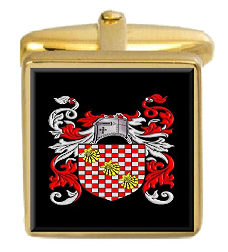 【中古】【未使用・未開封品】(セレクトギフト) Select Gifts Gaston アイルランドの紋章 名字紋章 ゴールドカフスボタン 刻印ボックス|AJIMURA-SHOP