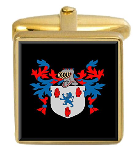 【中古】【未使用・未開封品】Adair Ireland Family Crest Surname Coat Of Arms ゴールドカフリンクス 刻印ボックス