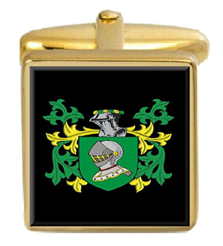 【中古】【未使用・未開封品】Select Gifts Bevan Wales ファミリークレスト 姓紋章 ゴールドカフリンクス 刻印ボックス