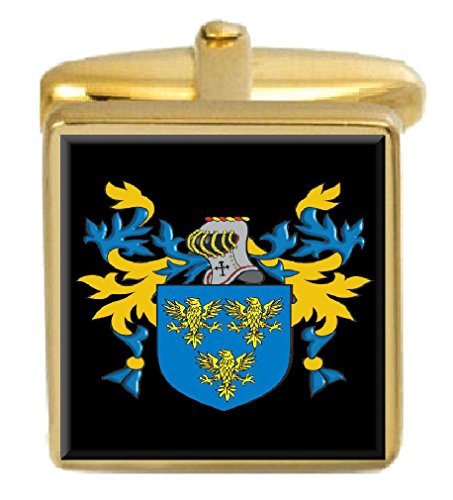 【中古】【未使用・未開封品】Select Gifts O'Mooney Ireland Family Crest Surname Coat Of Arms ゴールドカフリンクス 刻印ボックス