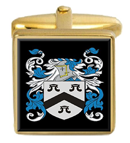 【中古】【未使用・未開封品】Pemberton England Family Crest Surname Coat Of Arms ゴールドカフリンクス 刻印ボックス