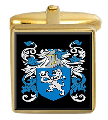 【中古】【未当て嵌める・未開封品】Select Gifts Sturt England Family Crest Surname Coat Of Arms ゴールドカフリンクス 目じるしボックス席