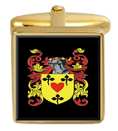 【中古】【未使用・未開封品】Falconer スコットランド ファミリー クレスト 姓紋章 ゴールドカフリンクス 刻印ボックス｜AJIMURA-SHOP