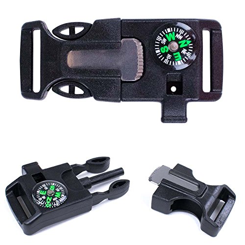 【中古】【未当て嵌める・未開封品】West Coast パラコード まさかの時用呼び子バックル フリントスクレーパーコンパスとファイヤースターター付き添い人 室外 難民キャンプ 山歩き パラコー