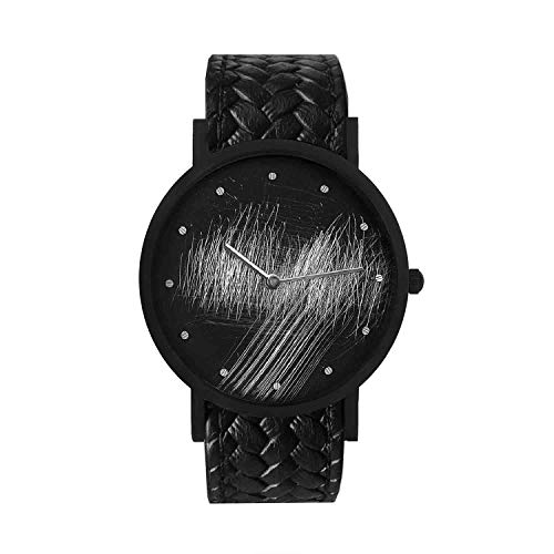 【中古】【未当て嵌める・未開封品】South Lane Stainless Steel Swiss-Quartz Leather Calfskin Strap, Black, 20 Casual Watch (Model: core-SL-115)